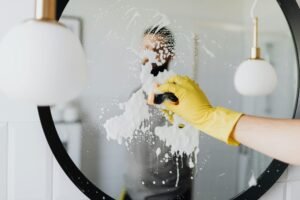 Bathroom Mirror Cleaning